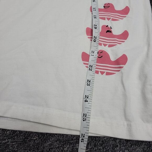 ADIDAS white drawn Shmoofoil pink graphic unisex short sleeve t-shirt S - Picture 12 of 13